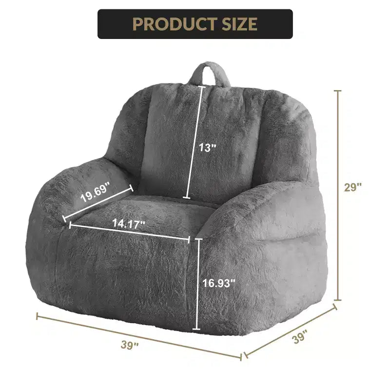 Giant faux leather beanbag sofa - adult beanbag chair with padding and handles - perfect for the living room- highly comfortable.