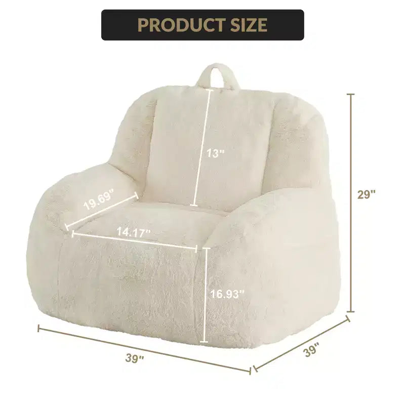 Giant faux leather beanbag sofa - adult beanbag chair with padding and handles - perfect for the living room- highly comfortable.