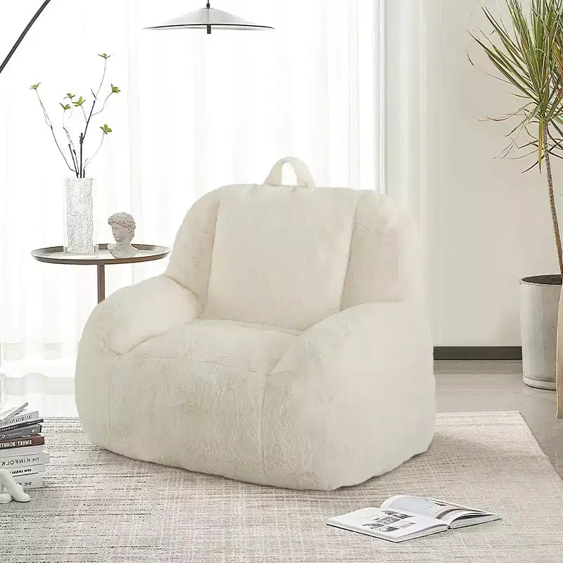 Giant faux leather beanbag sofa - adult beanbag chair with padding and handles - perfect for the living room- highly comfortable.