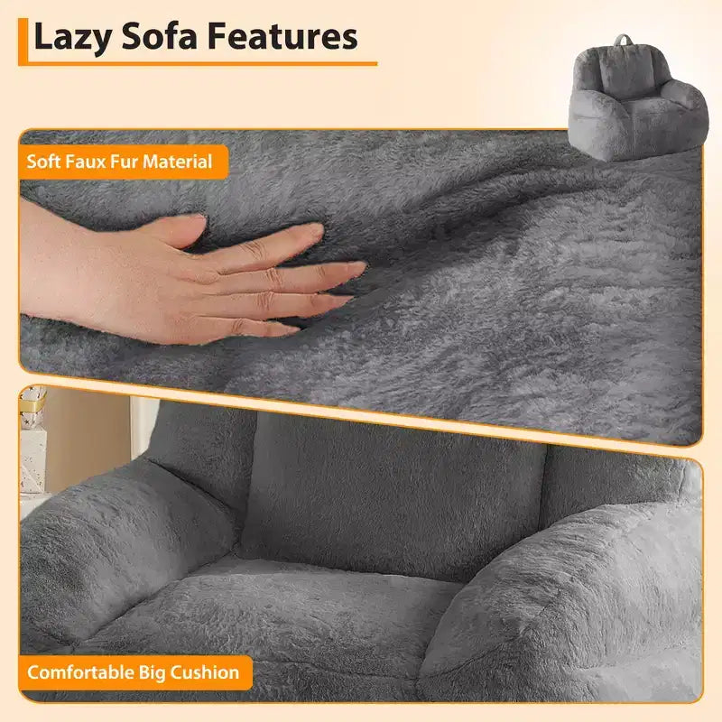 Giant faux leather beanbag sofa - adult beanbag chair with padding and handles - perfect for the living room- highly comfortable.