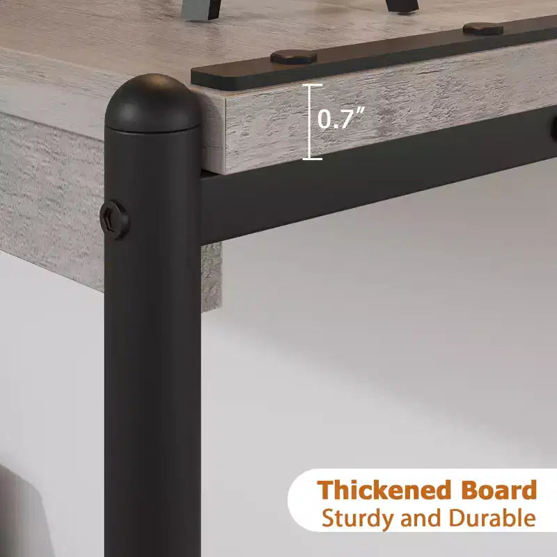Mesa Consola de Granja de 40" con 2 Estantes, Sofá y Mesa de Entrada de Listones Grises
