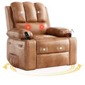 Rocking chair/recliner, small swivel rocking sofa chair with heating and vibration massage functions, leather baby room recliner with cup holder
