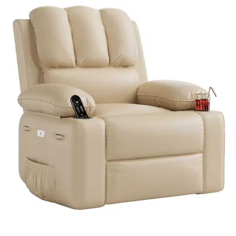 Recliner Chair for Living Room with Massage & Heat, Swivel Rocking Recliner Sofa, Cup Holders, Side Pocket, Ergonomic Lounge, NurseryBedroom