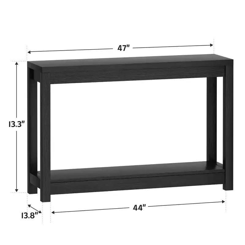 Console étroite de 47 po avec étagère de rangement, table d'entrée étroite derrière le canapé