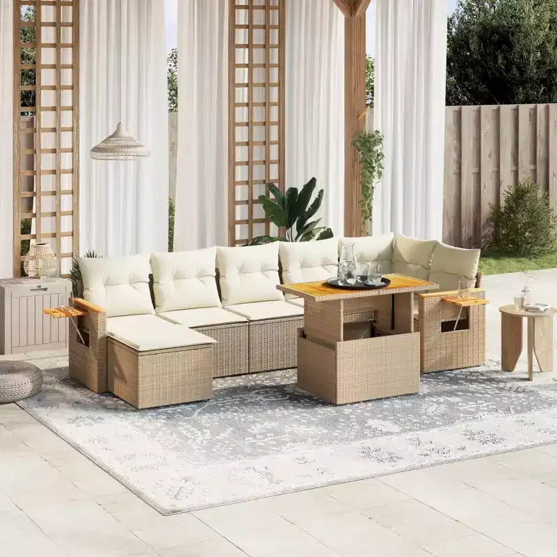 vidaXL Conjunto de Sofás Modulares de Jardín con Cojines