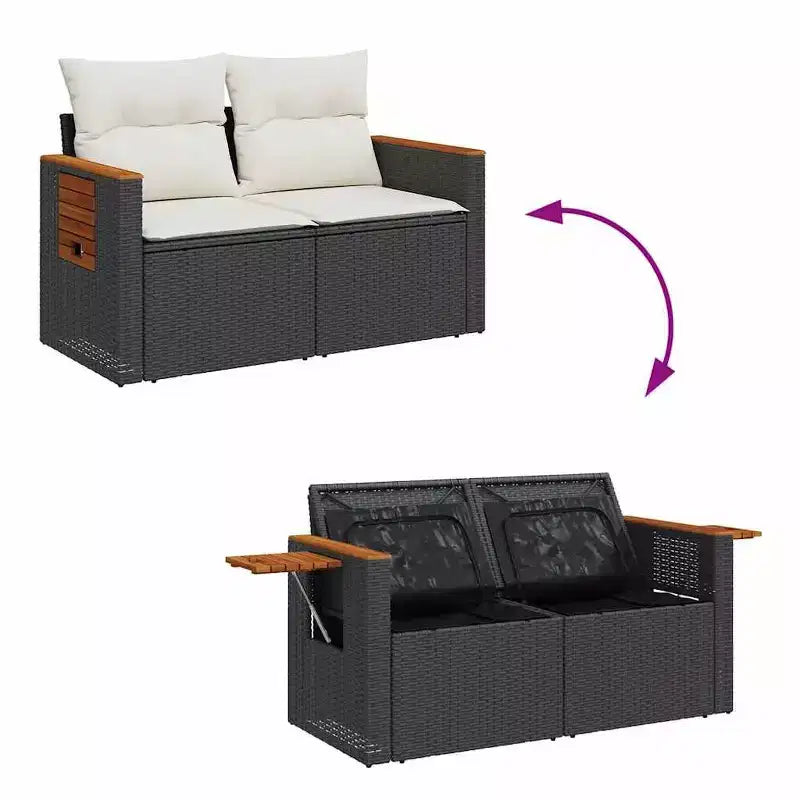 vidaXL Conjunto de Sofás Modulares de Jardín con Cojines