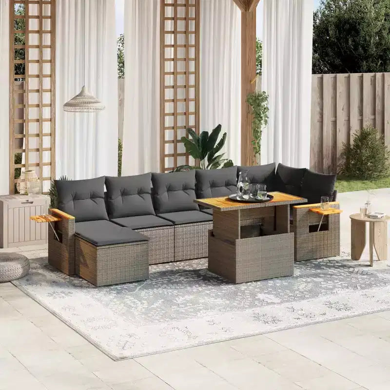 vidaXL Conjunto de Sofás Modulares de Jardín con Cojines