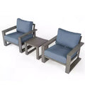 HAPPATIO Aluminum Patio Furniture Set, 3-Piece Oversized Outdoor Conversation Set with Deep Seating and Wide Armrest, Sunbrella Cover Included