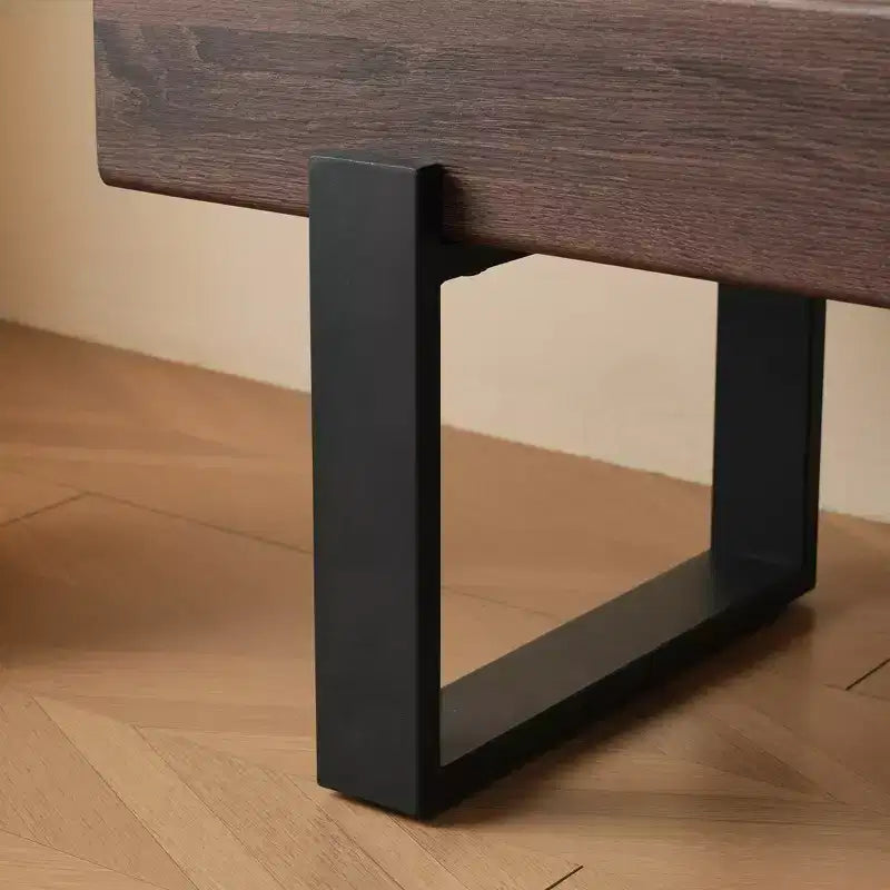 Banco de comedor rústico de 59 pulgadas con tablero de MDF y patas de metal para múltiples usos