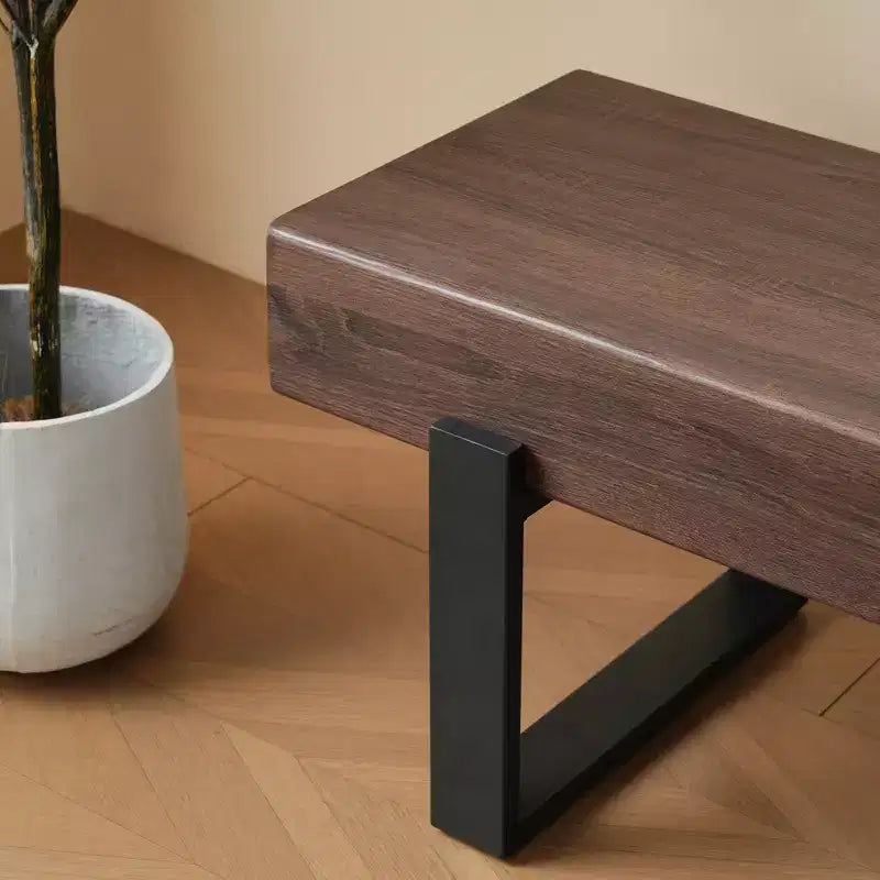 Banco de comedor rústico de 59 pulgadas con tablero de MDF y patas de metal para múltiples usos