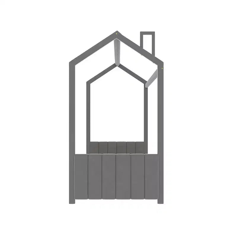 Cama de terciopelo para habitación infantil, gris