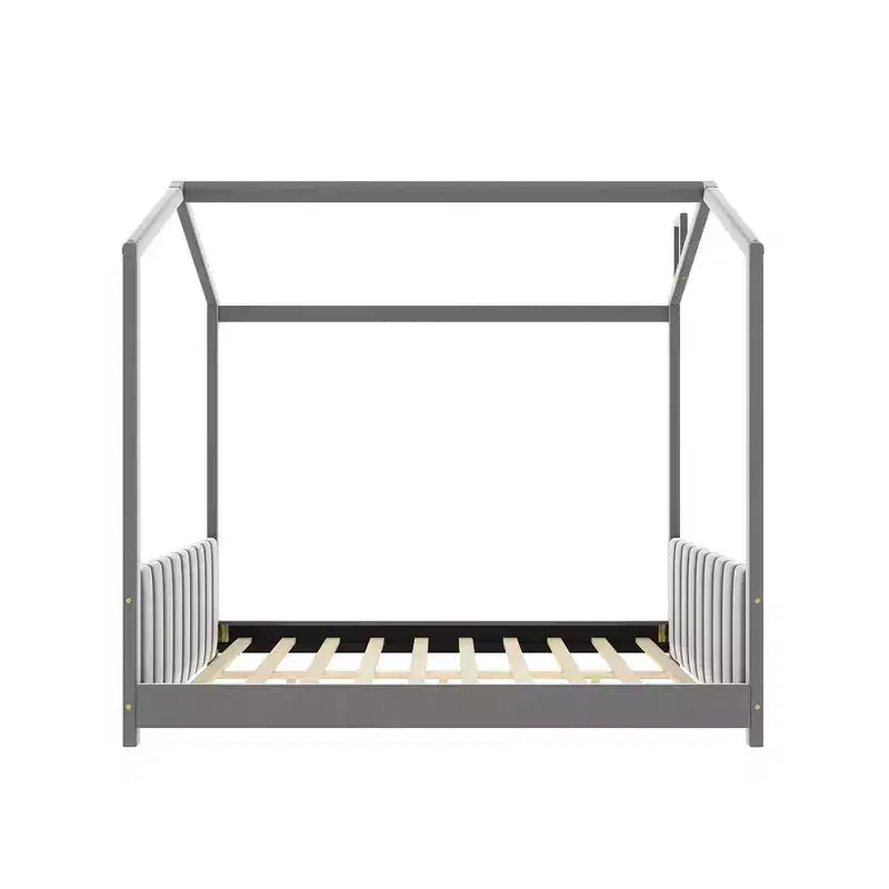Cama de terciopelo para habitación infantil, gris