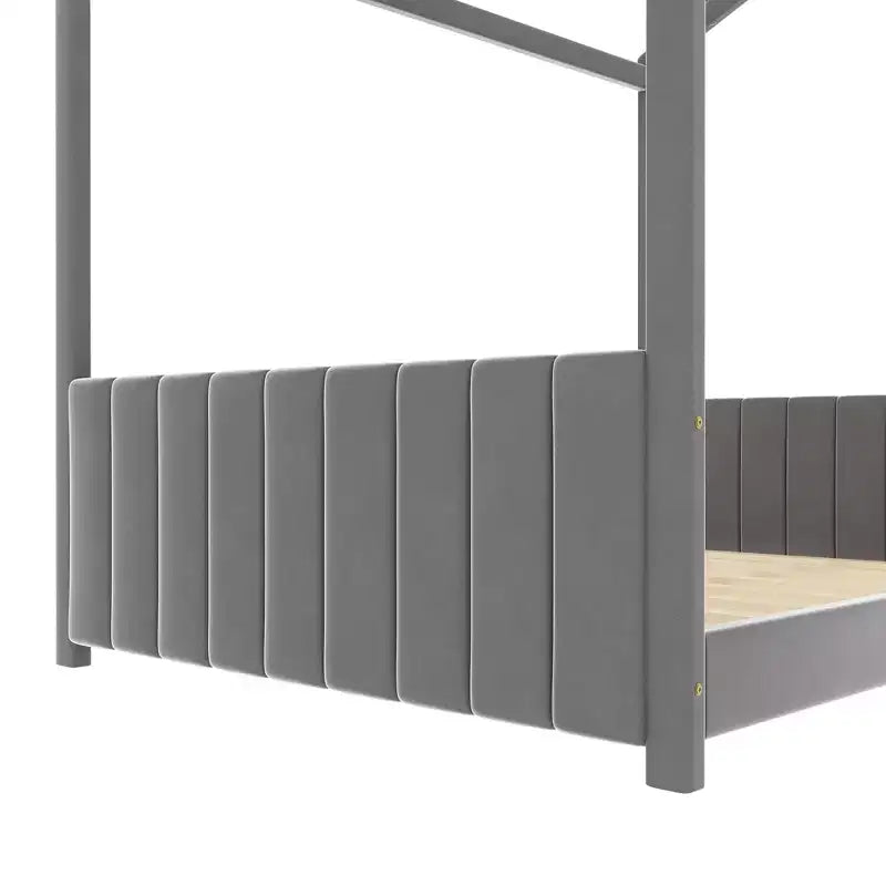 Cama de terciopelo para habitación infantil, gris