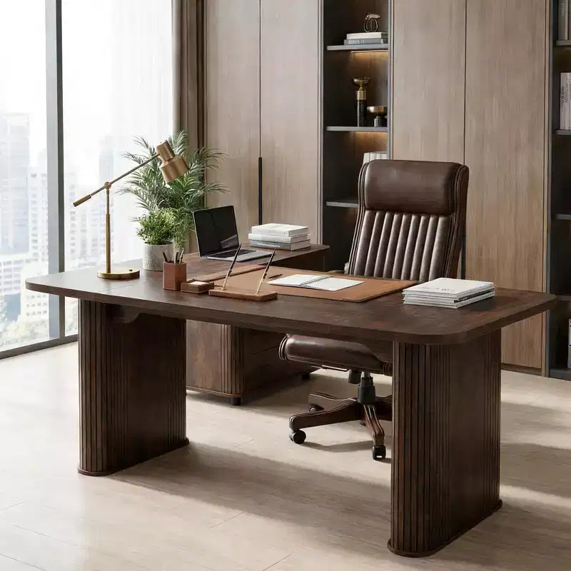 Mesa de comedor para 6-8 personas - Mesa de cocina moderna de 62" de largo con tablero grande y patas de pedestal de alta resistencia, mesa de cena rectangular