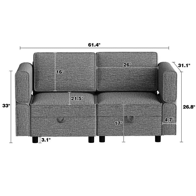 Reversible Modular Sectional Sofa, U-Shaped Couch with Storage Seats, Versatile Sofa Set for Living Room