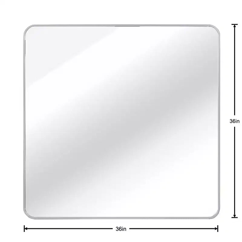 Espejo de baño cuadrado con marco metálico para pared, 30"x30"