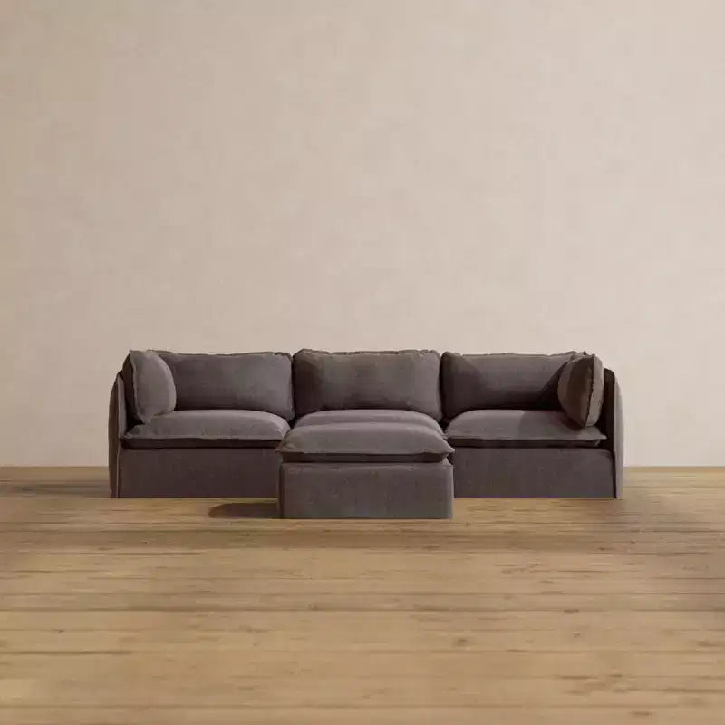 Anabei Modular Washable 3-Seater Sofa + Ottoman | Memorix+ Seat & Contour Pillow