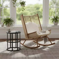 Christopher Knight Home Brigitte Modern Metal Patio Seating Set with Rocking Chair and Ceramic Tabletop