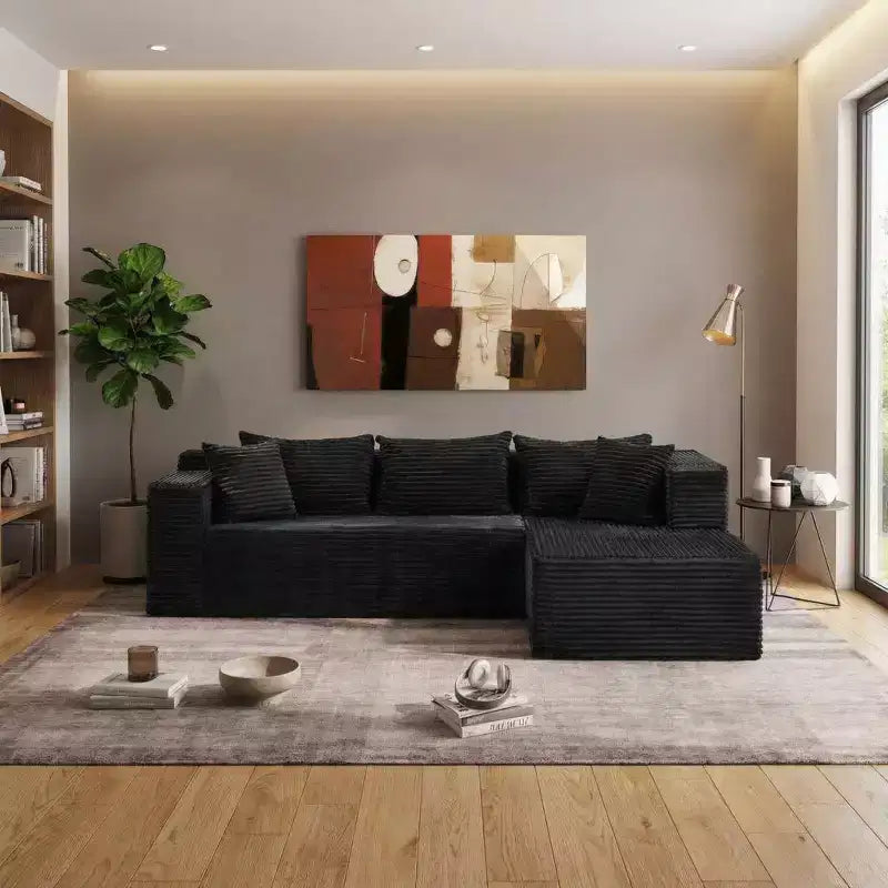 106 Modular Cloud Sectional, 3-Seat L-Shape Sofa with Oversized Chaise, Memory-Foam Deep Seat, Tool-Free Setup