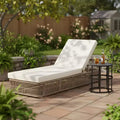 Christopher Knight Home Manon 2 Piece Outdoor Adjustable Rope Chaise Lounge with Ceramic Tile End Table