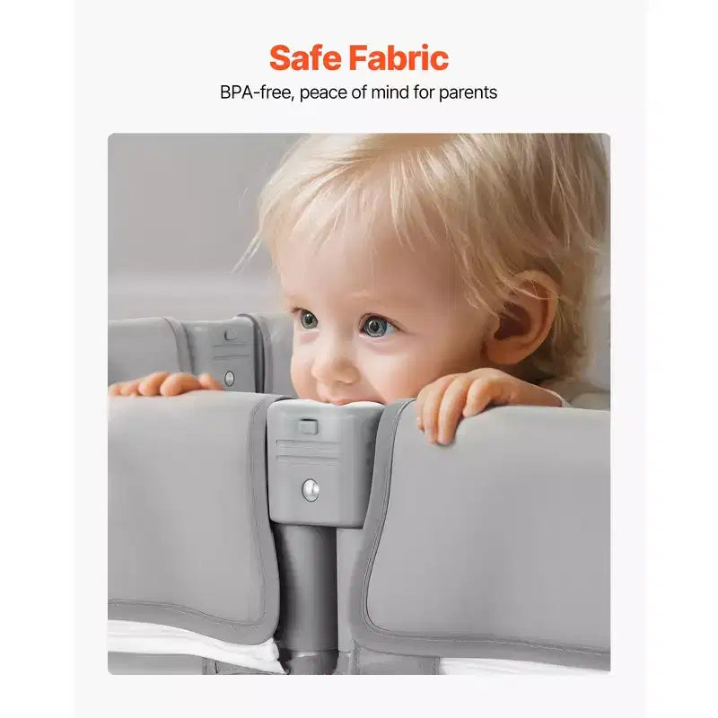Parque de Juegos Extra Grande para Bebés de 200x178cm, Corral Plegable con Puerta de Cremallera y Malla Transpirable, Gris