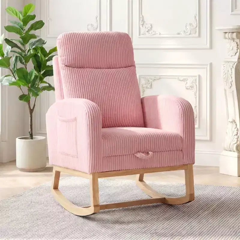 Rocking Chair Nursery,Nursing Rocking Chairs with Foot Rest,Comfortable Rocker Recliner with Side Pocket,for Living Room, Bedroom