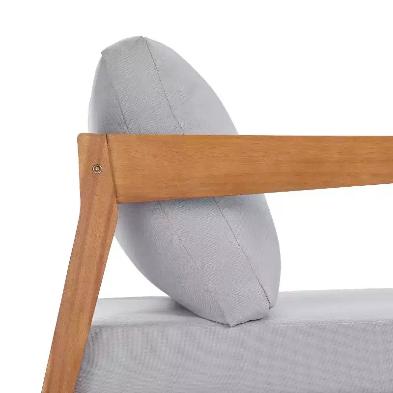 Juego de asientos de patio moderno Phachara de 4 piezas de madera de acacia Christopher Knight Home con cojines y mesa de listones