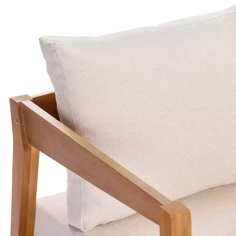 Juego de asientos de patio moderno Phachara de 4 piezas de madera de acacia Christopher Knight Home con cojines y mesa de listones