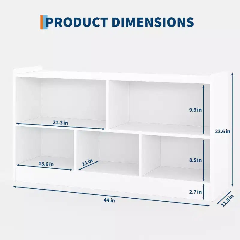 Organizador de almacenamiento de juguetes de madera, organizador de almacenamiento de 5 secciones para aula escolar para organizar libros y juguetes, estantería simple para sala de juegos