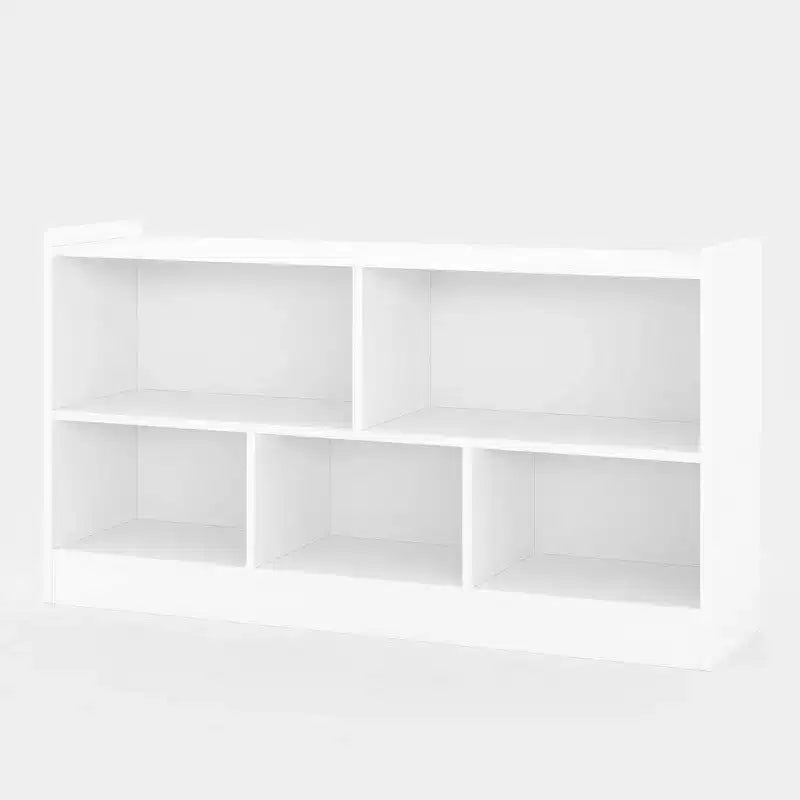 Organizador de almacenamiento de juguetes de madera, organizador de almacenamiento de 5 secciones para aula escolar para organizar libros y juguetes, estantería simple para sala de juegos