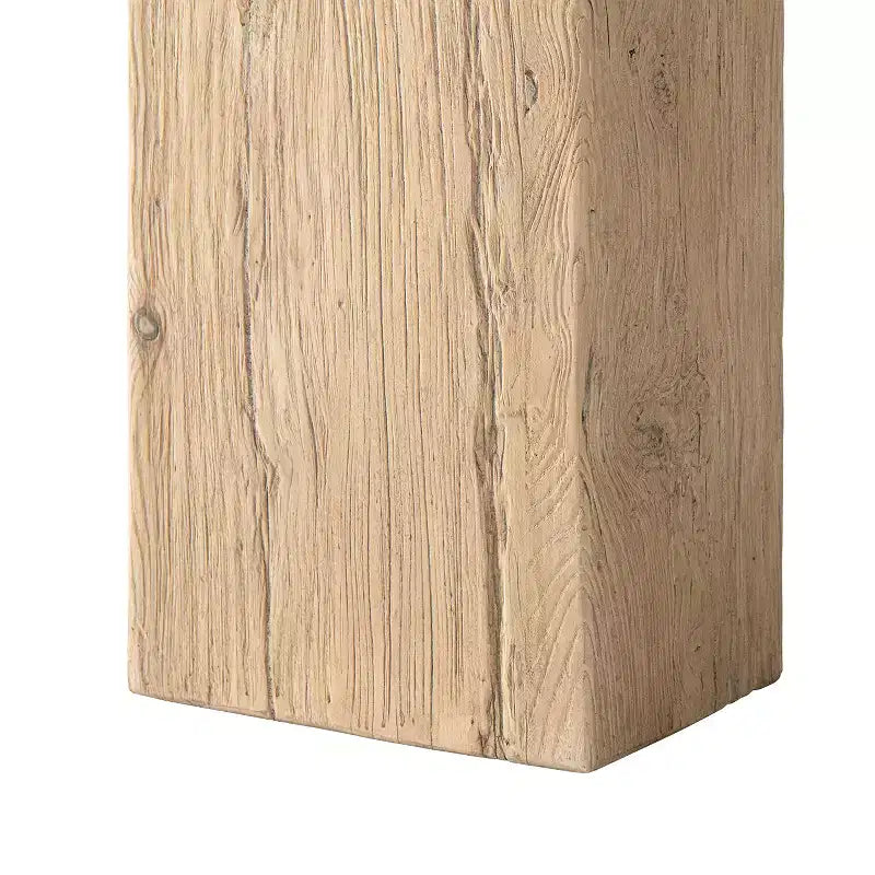 Mesa consola de pedestal de olmo recuperado macizo de 45", capacidad de 500 lb