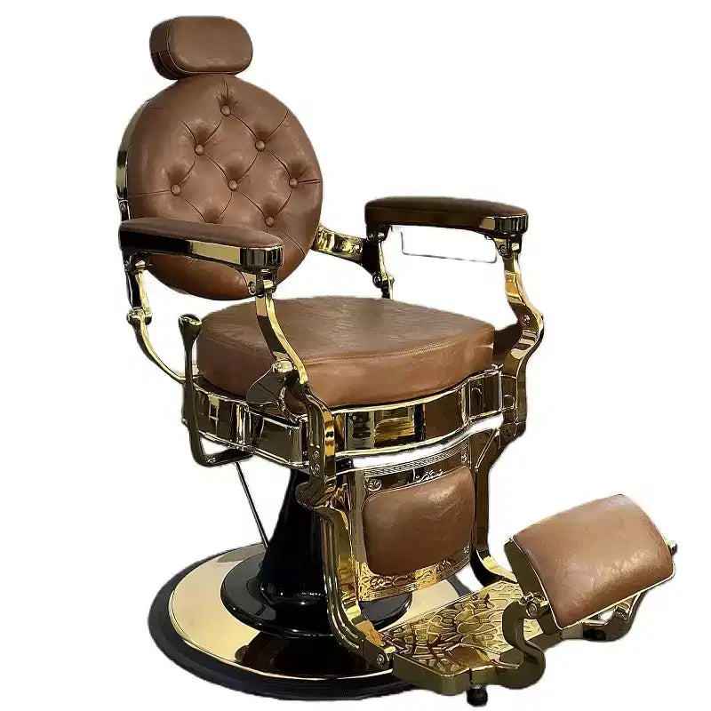 Sillón reclinable vintage de alta resistencia, altura ajustable, giro 360, reposacabezas y reposapiés, capacidad 700lbs