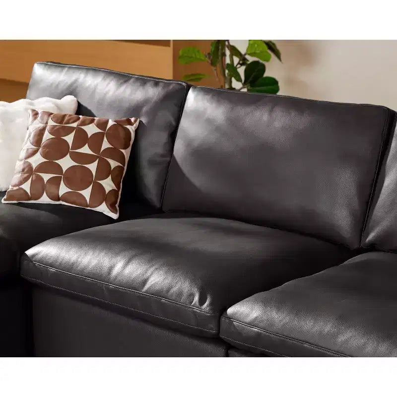 Sofá seccional modular de nube extragrande, asiento profundo relleno de plumón, estructura de madera maciza, montaje sin herramientas