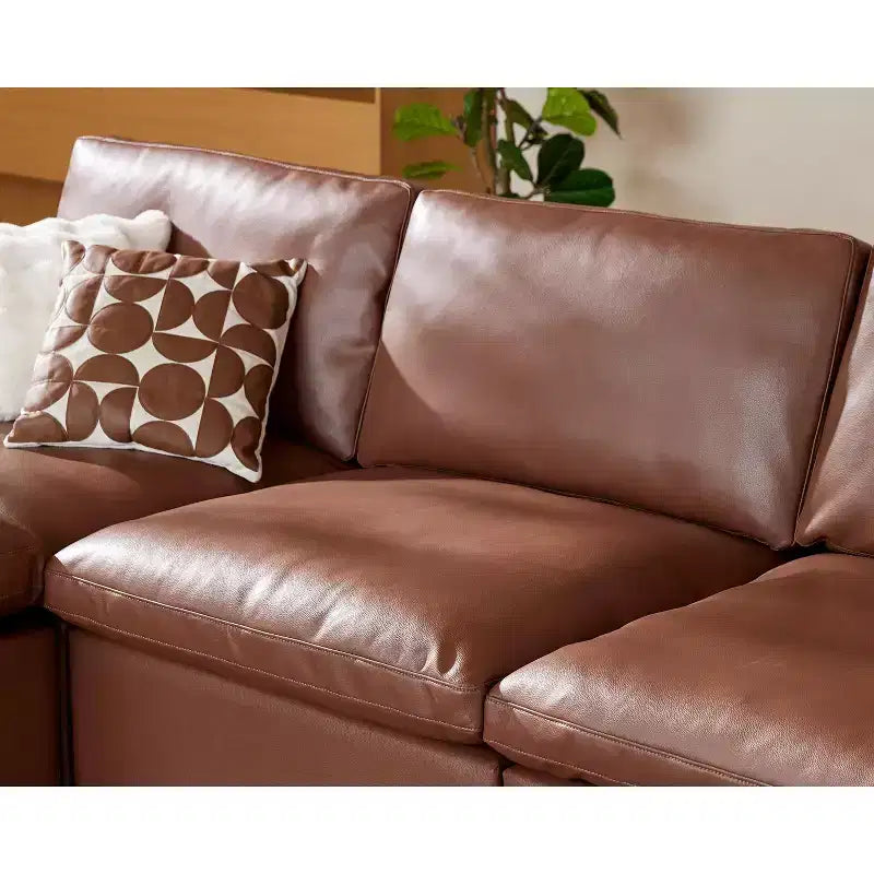 Sofá seccional modular de nube extragrande, asiento profundo relleno de plumón, estructura de madera maciza, montaje sin herramientas