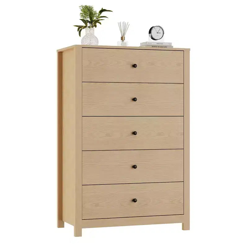 Cómoda de Almacenamiento de Madera de 5 Cajones para Dormitorio, Cómoda Moderna y Sencilla con Cajones Profundos para Sala de Estar, Pasillo, Entrada