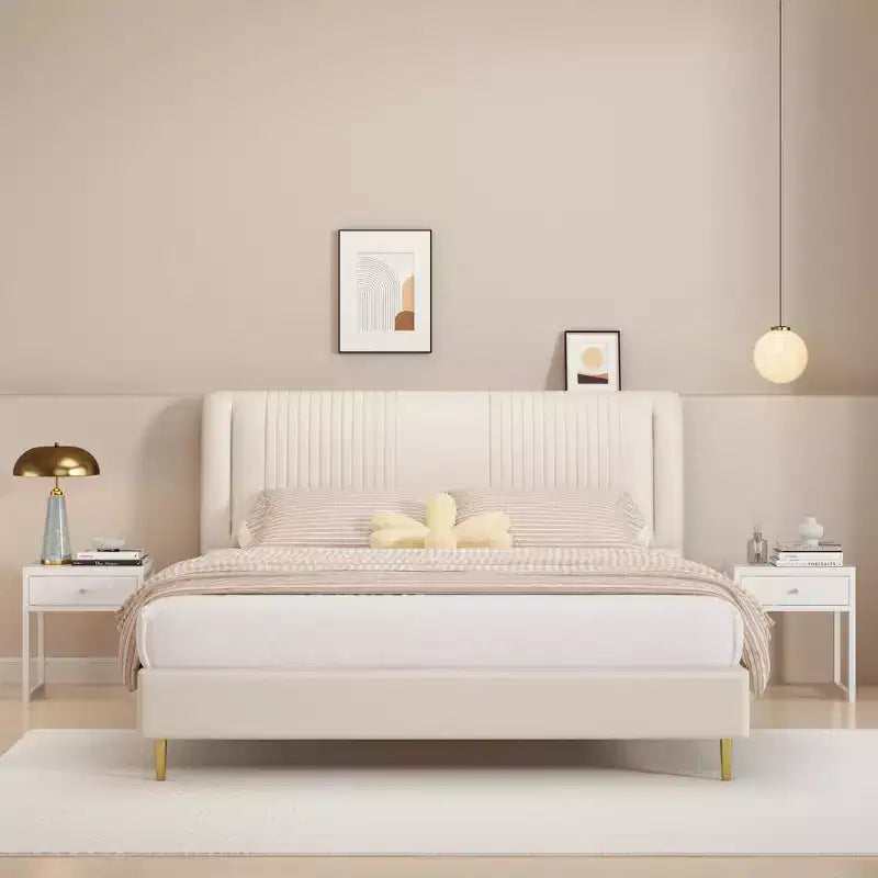 Mesita de Noche Minimalista con Cajón, Perfil Redondo/Cilíndrico, Blanca