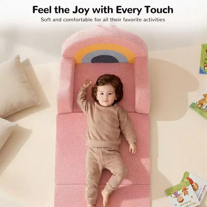 GOTGELIF 2-in-1 Convertible Toddler Couch & Lounger - Soft, Portable Baby Sofa with Washable Cover