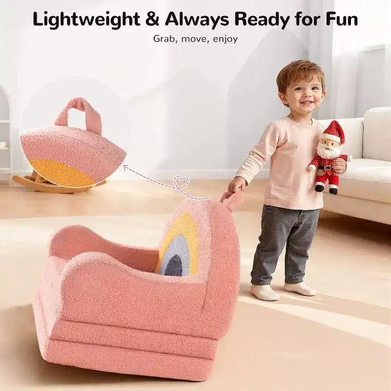 GOTGELIF 2-in-1 Convertible Toddler Couch & Lounger - Soft, Portable Baby Sofa with Washable Cover