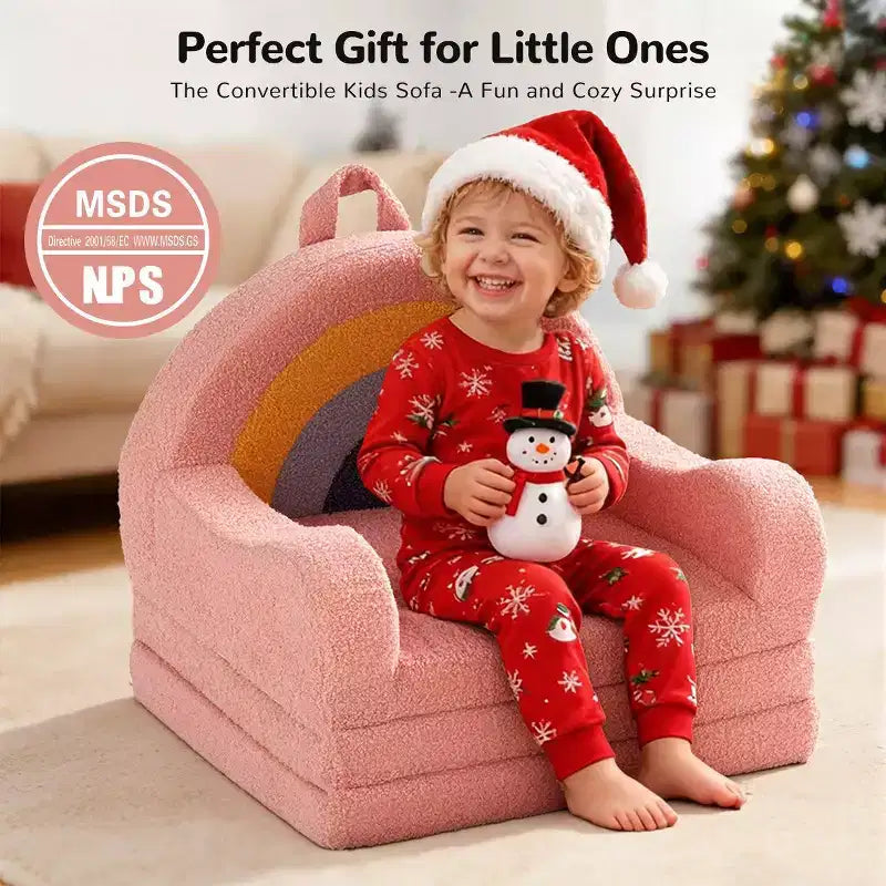 GOTGELIF 2-in-1 Convertible Toddler Couch & Lounger - Soft, Portable Baby Sofa with Washable Cover