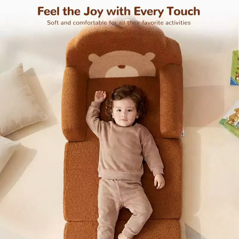 GOTGELIF 2-in-1 Convertible Toddler Couch & Lounger - Soft, Portable Baby Sofa with Washable Cover