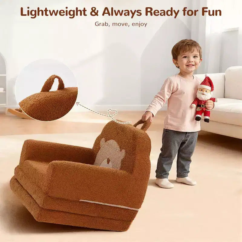 GOTGELIF 2-in-1 Convertible Toddler Couch & Lounger - Soft, Portable Baby Sofa with Washable Cover