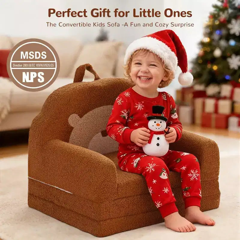 GOTGELIF 2-in-1 Convertible Toddler Couch & Lounger - Soft, Portable Baby Sofa with Washable Cover