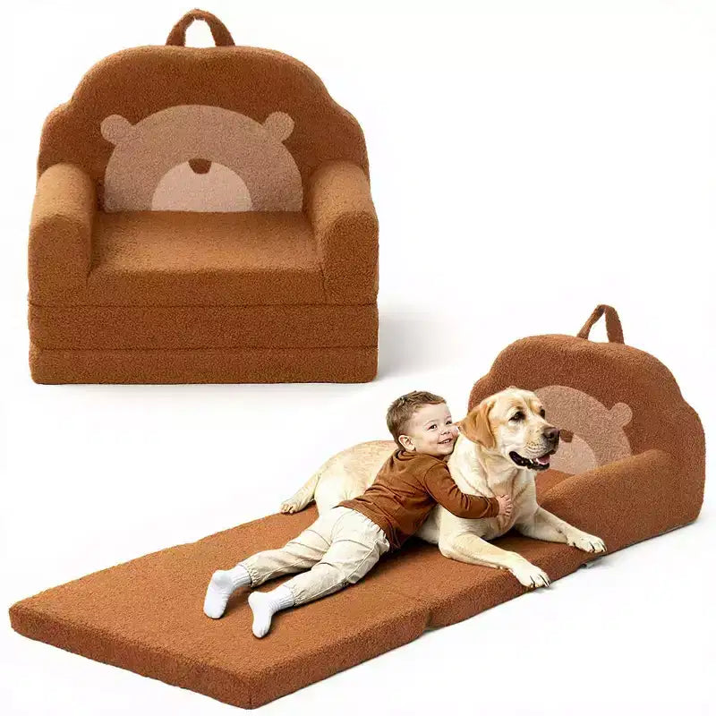 GOTGELIF 2-in-1 Convertible Toddler Couch & Lounger - Soft, Portable Baby Sofa with Washable Cover