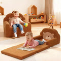 GOTGELIF 2-in-1 Convertible Toddler Couch & Lounger - Soft, Portable Baby Sofa with Washable Cover