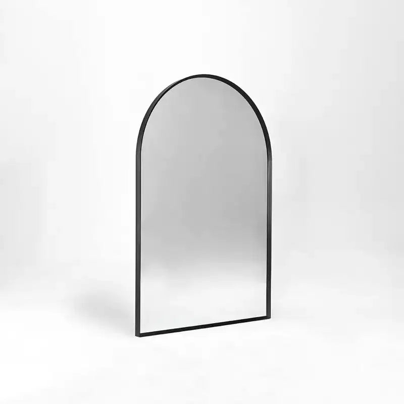 Espejo de pared de baño moderno con marco de aluminio arqueado, 24"x36"