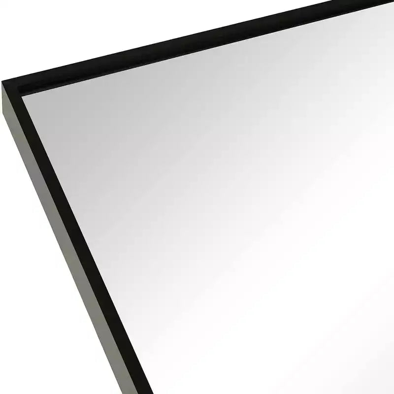Espejo de pared de baño moderno con marco de aluminio arqueado, 24"x36"