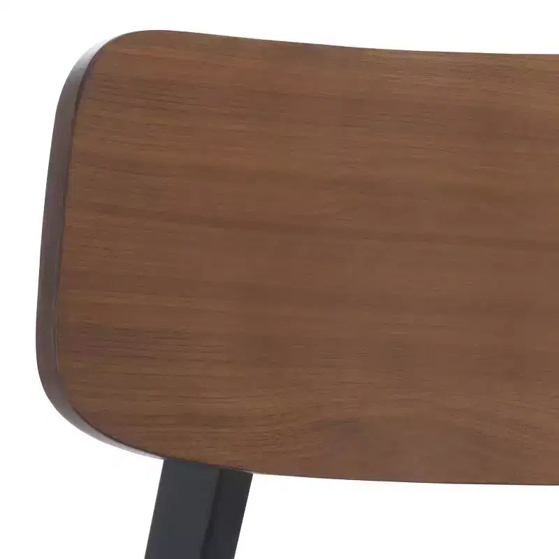 Juego de 2 sillas de comedor de madera, de caucho con asiento tapizado, acabado nogal