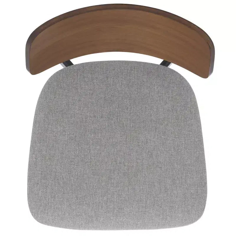 Juego de 2 sillas de comedor de madera, de caucho con asiento tapizado, acabado nogal