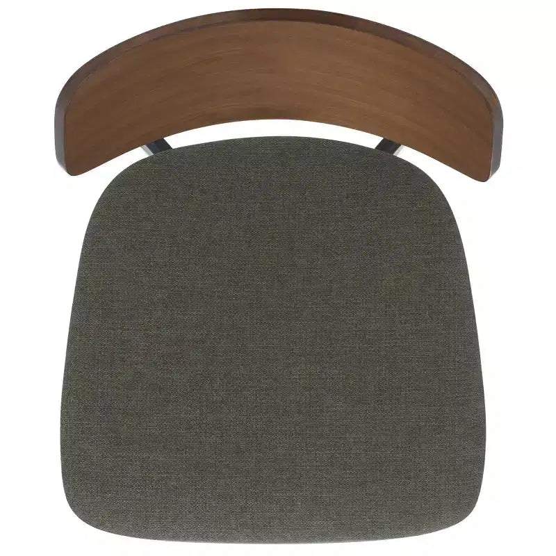 Juego de 2 sillas de comedor de madera, de caucho con asiento tapizado, acabado nogal