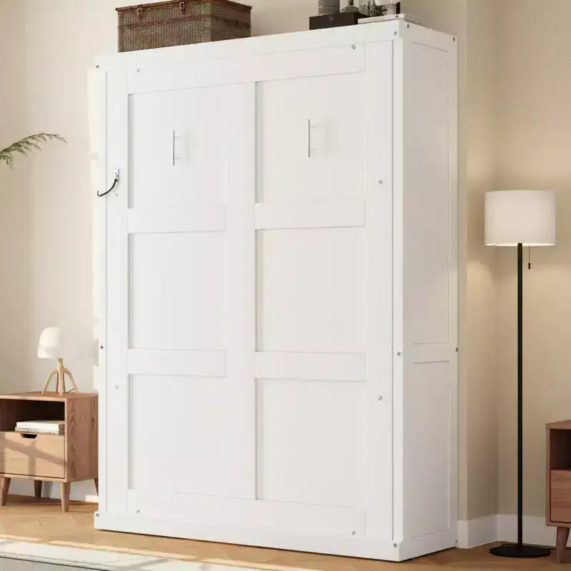 Cama Murphy con armario plegable, individual y doble, cama de pared que ahorra espacio